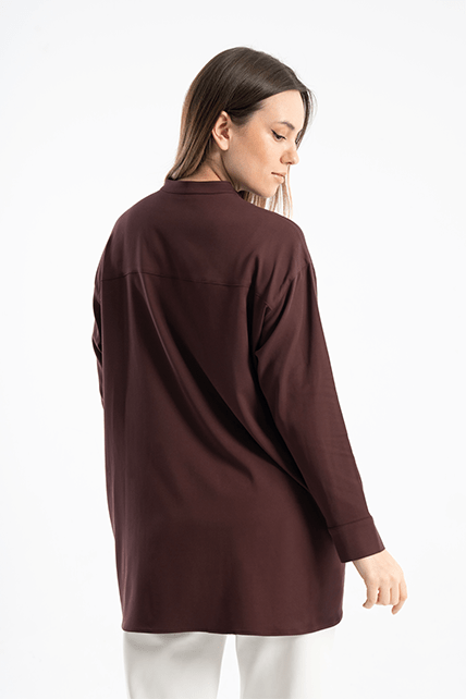 Cepli Kol Detaylı (Standart) Bordo Gömlek - 5