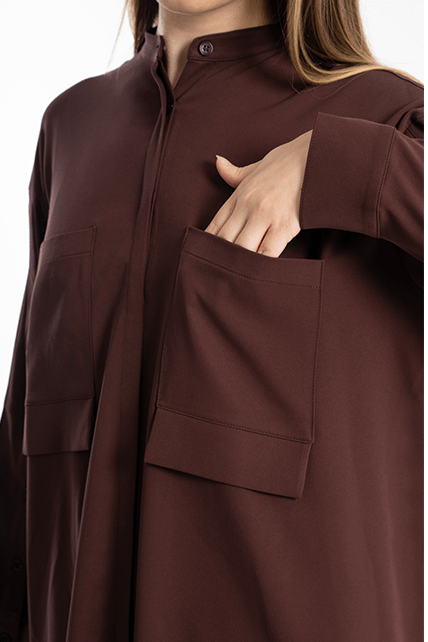 Cepli Kol Detaylı (Standart) Bordo Gömlek - 3