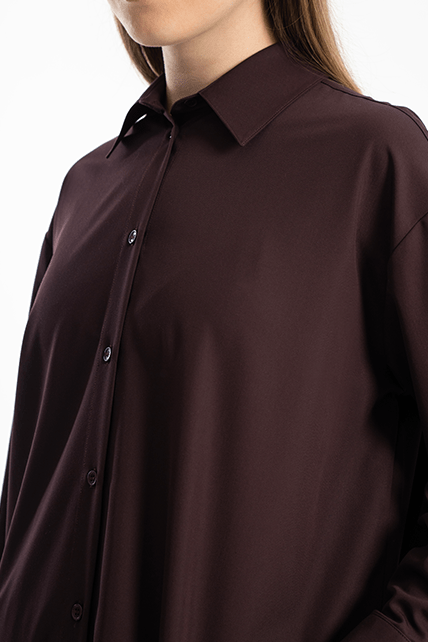 Derin Koyu Bordo Oversize Gömlek - 3