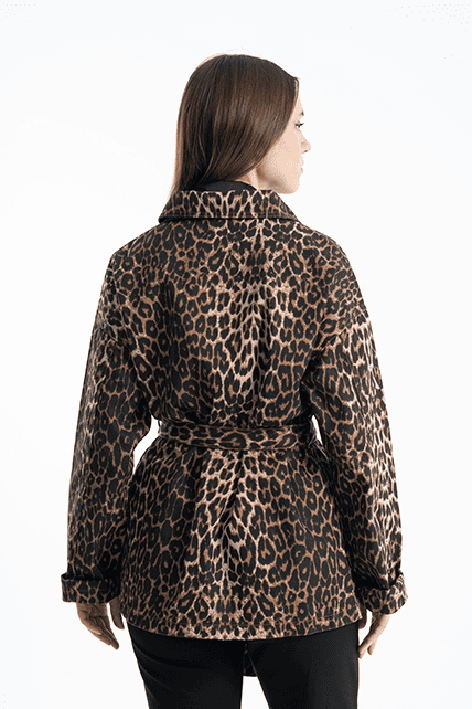 Leopar Desenli (Denim) Kot Ceket - 3