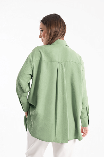 Oversize Yeşil Gömlek - 2