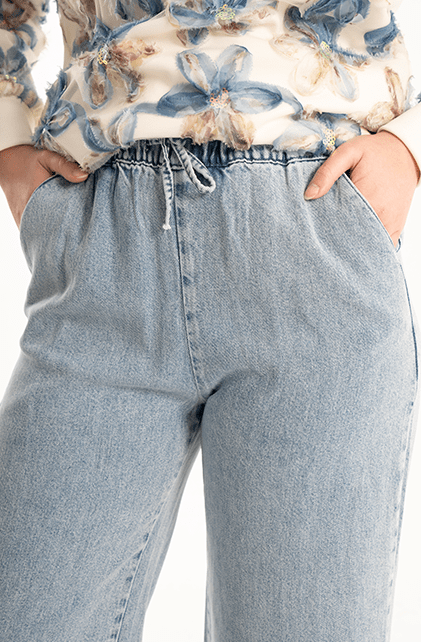 Yumuşak Kumaş Rahat Kesim Denim Kot Pantolon - 1