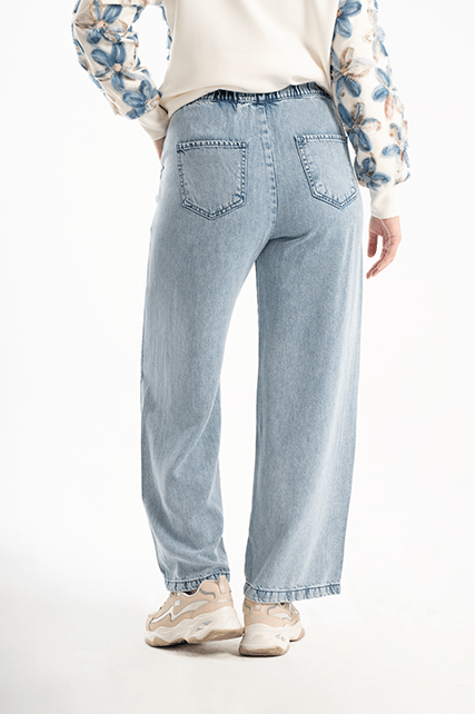 Yumuşak Kumaş Rahat Kesim Denim Kot Pantolon - 5